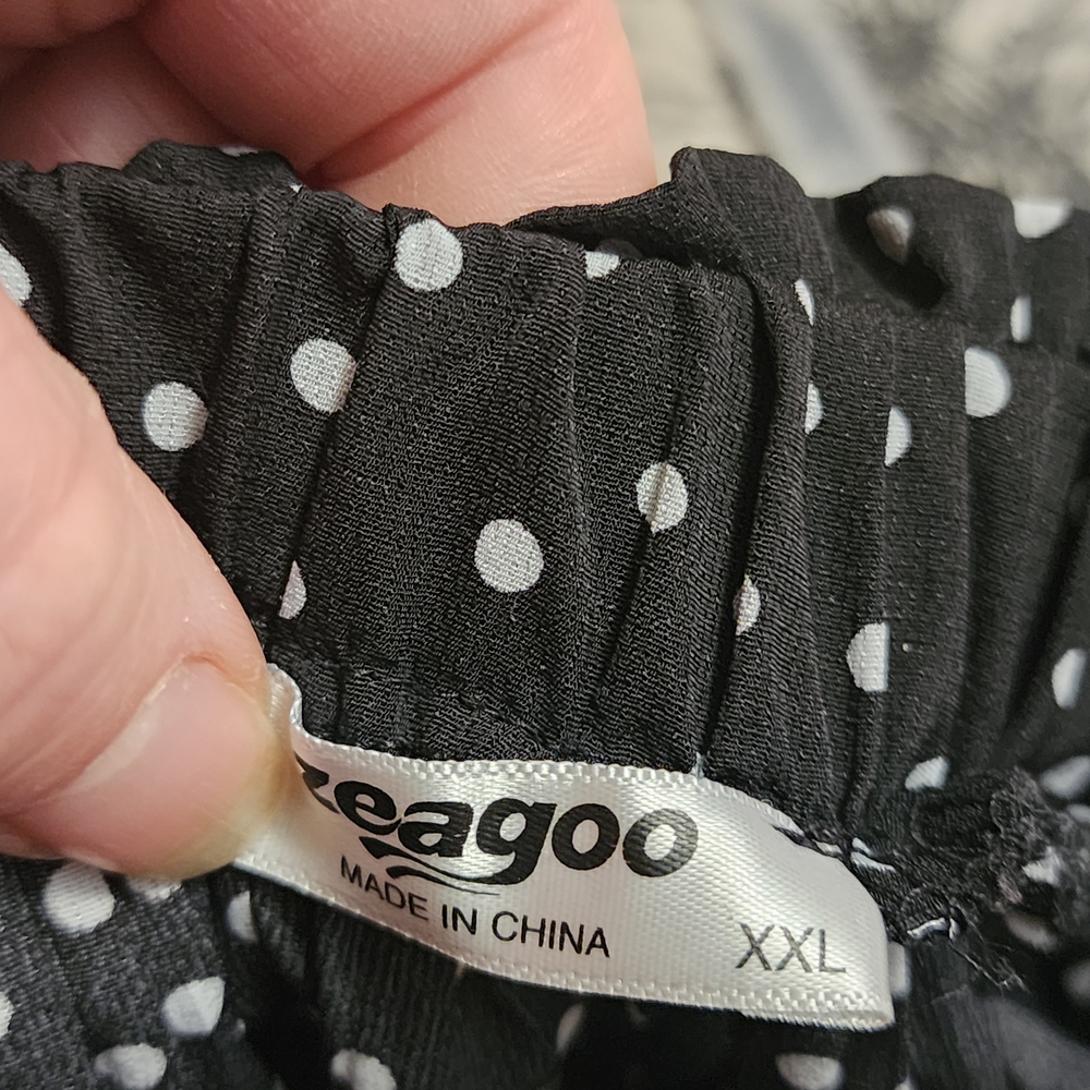 Zeagoo Black and White Polka Dot Maxi Skirt - Picture 6 of 6